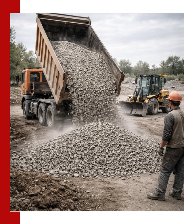 Доставка щебня в Саратове крупными и мелкими фракциями