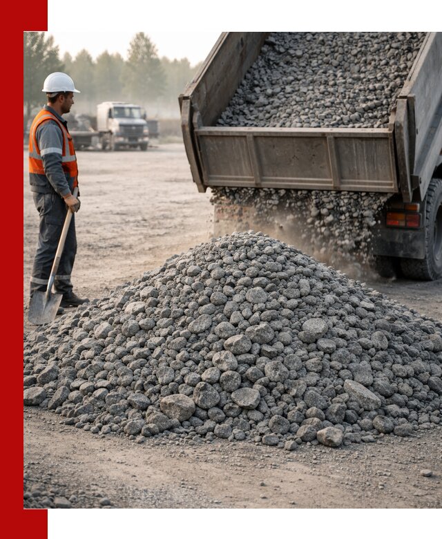 Гранитный щебень фракции 100–201 для строительства в Саратове