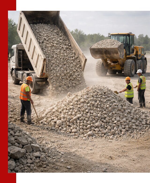 Доставка известнякового щебня фр. 40-70 в Саратове