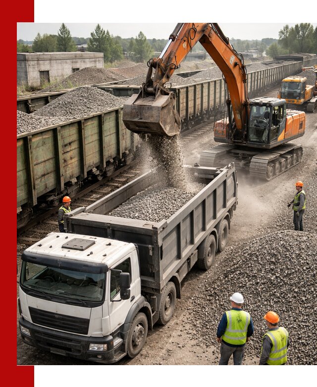 Железнодорожный щебень фракция 25–60 для поставок в Саратове