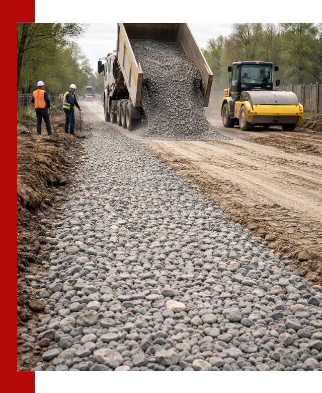 Доставка щебня для отсыпки дорог в Саратове высокого качества