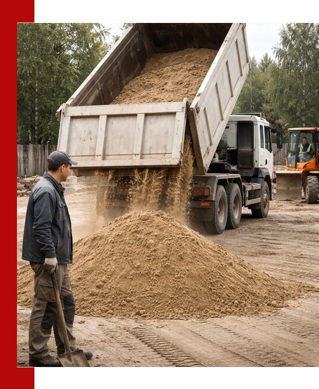 Доставка и продажа песка с разгрузкой в Саратове