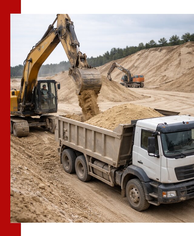 Доставка карьерного песка с самосвалами и разгрузкой в Саратове