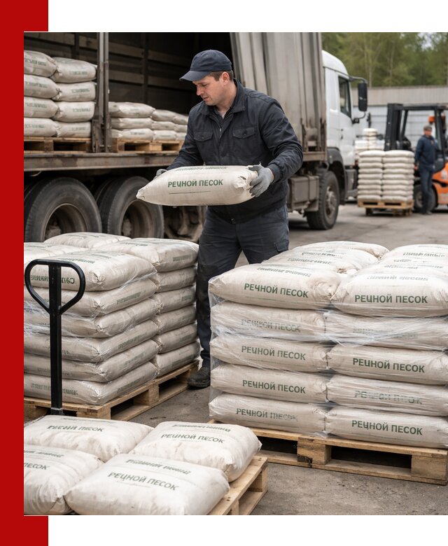 Речной песок в мешках с доставкой в Саратове