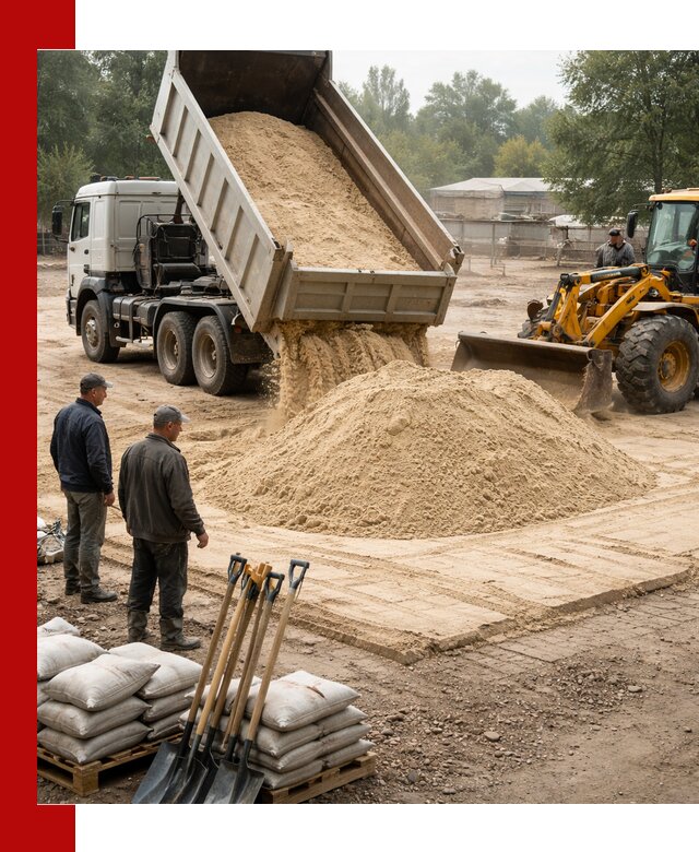 Доставка мытого песка в Саратове с самосвалами по выгодной цене