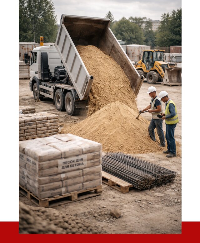 Песок для бетона в Саратове от 2558 р. с доставкой, ПРОНЕРУДСрт