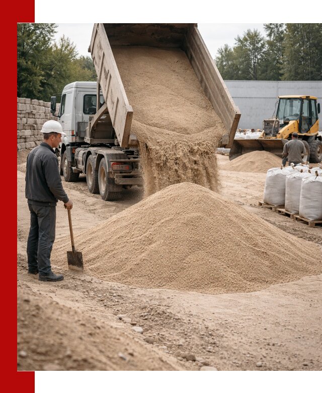 Кварцевый песок фракция 0–3 мм с доставкой в Саратове