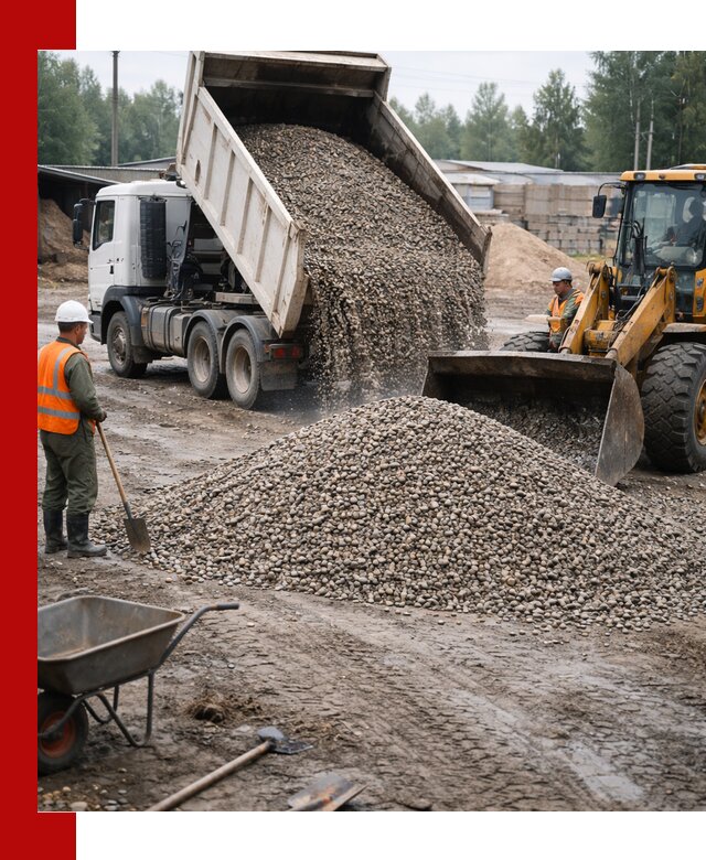 Мытый гравий с доставкой в Саратове от карьера до участка