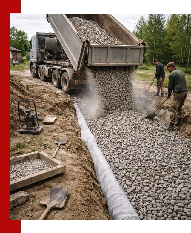Гравий для дренажа с доставкой в Саратове качественный и недорогой