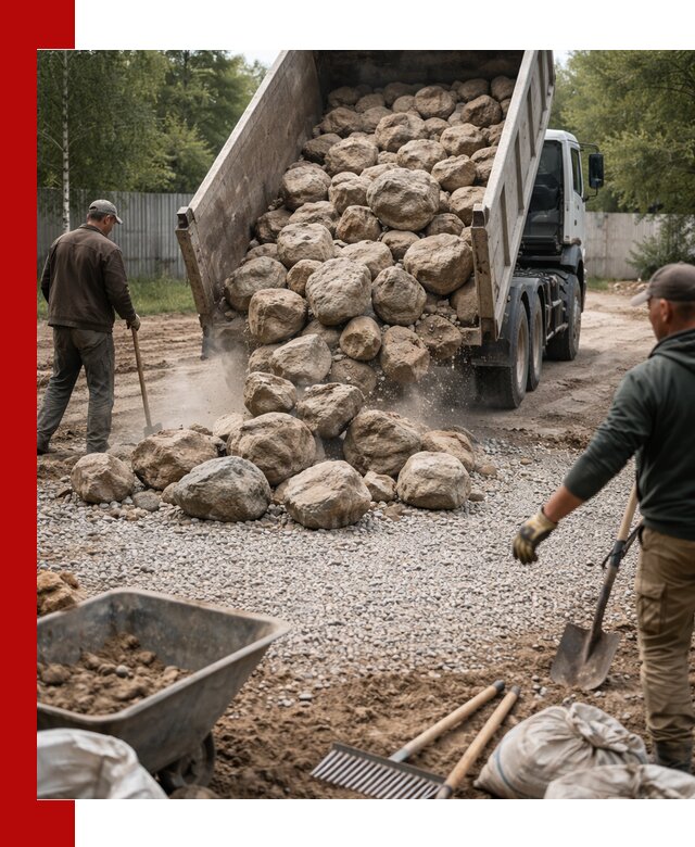 Доставка и укладка булыжника в Саратове