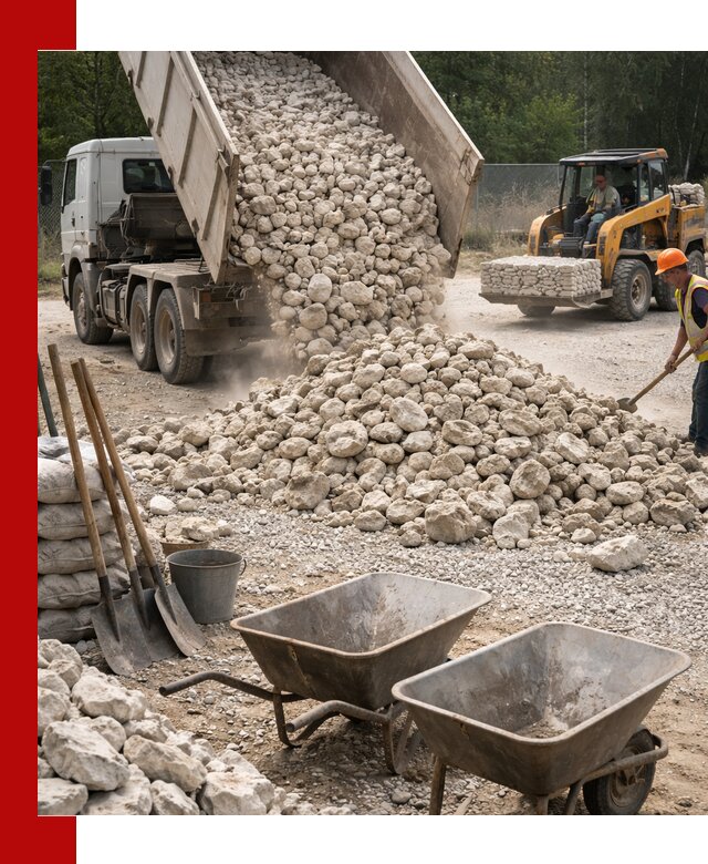 Доставка и продажа бутового известнякового камня в Саратове