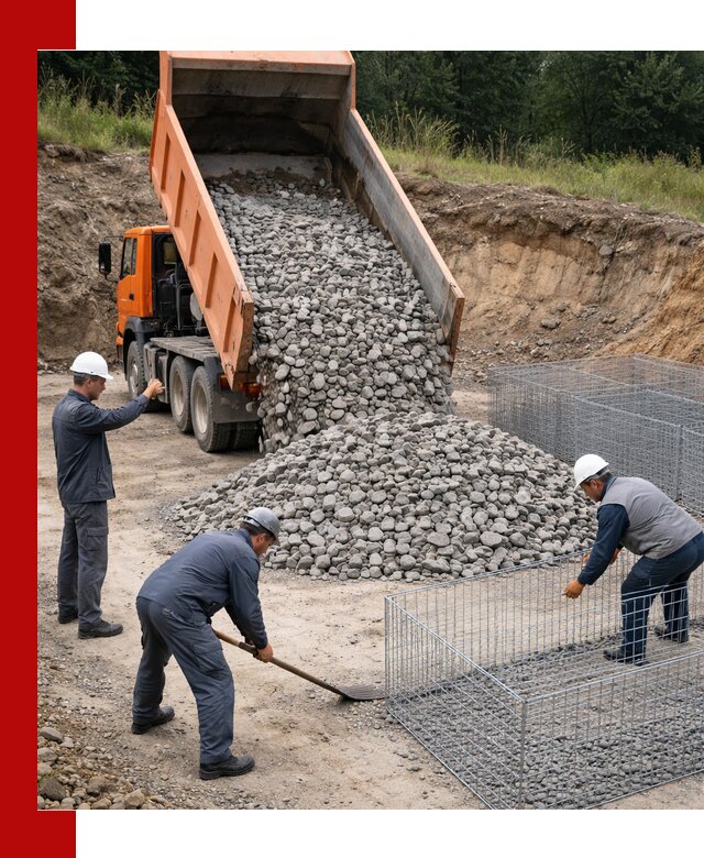 Камень для габионов с доставкой в Саратове быстро и надёжно
