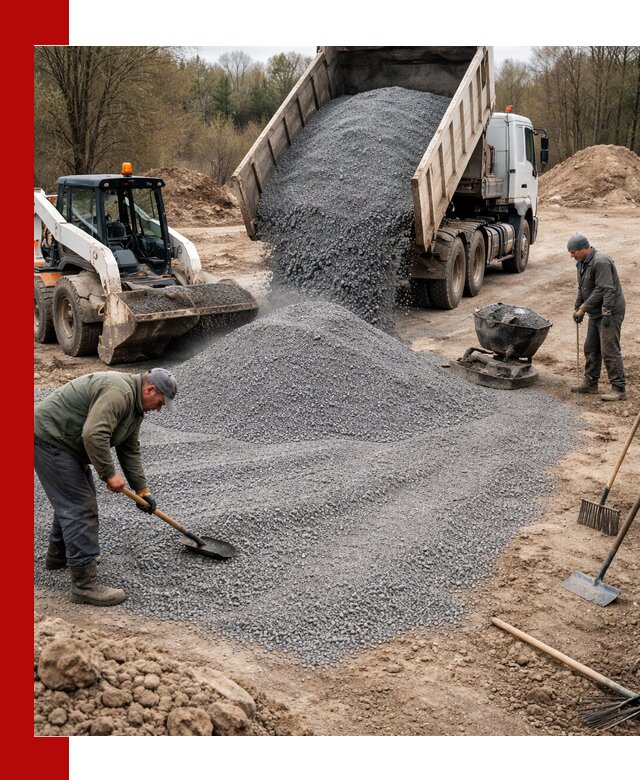 Отсев для подсыпки в Саратове — доставка и подсыпка на участок