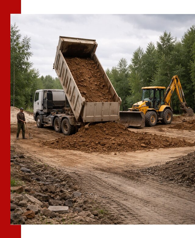 Доставка суглинка самосвалами в Саратове подсыпка и планировка