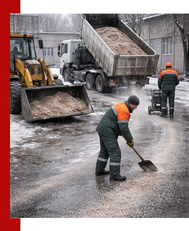 Реагент против гололеда с доставкой и нанесением в Саратове