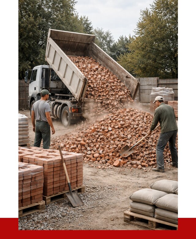 Бой кирпича в Саратове с доставкой от 4298 руб/куб | ПРОНЕРУДСрт