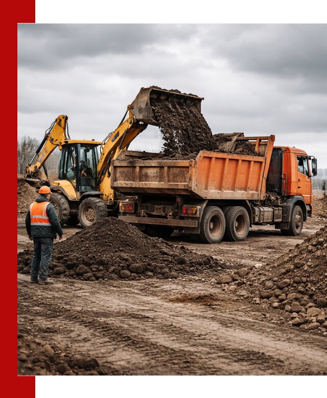 Вывоз грунта и строительного мусора в Саратове грузовыми самосвалами